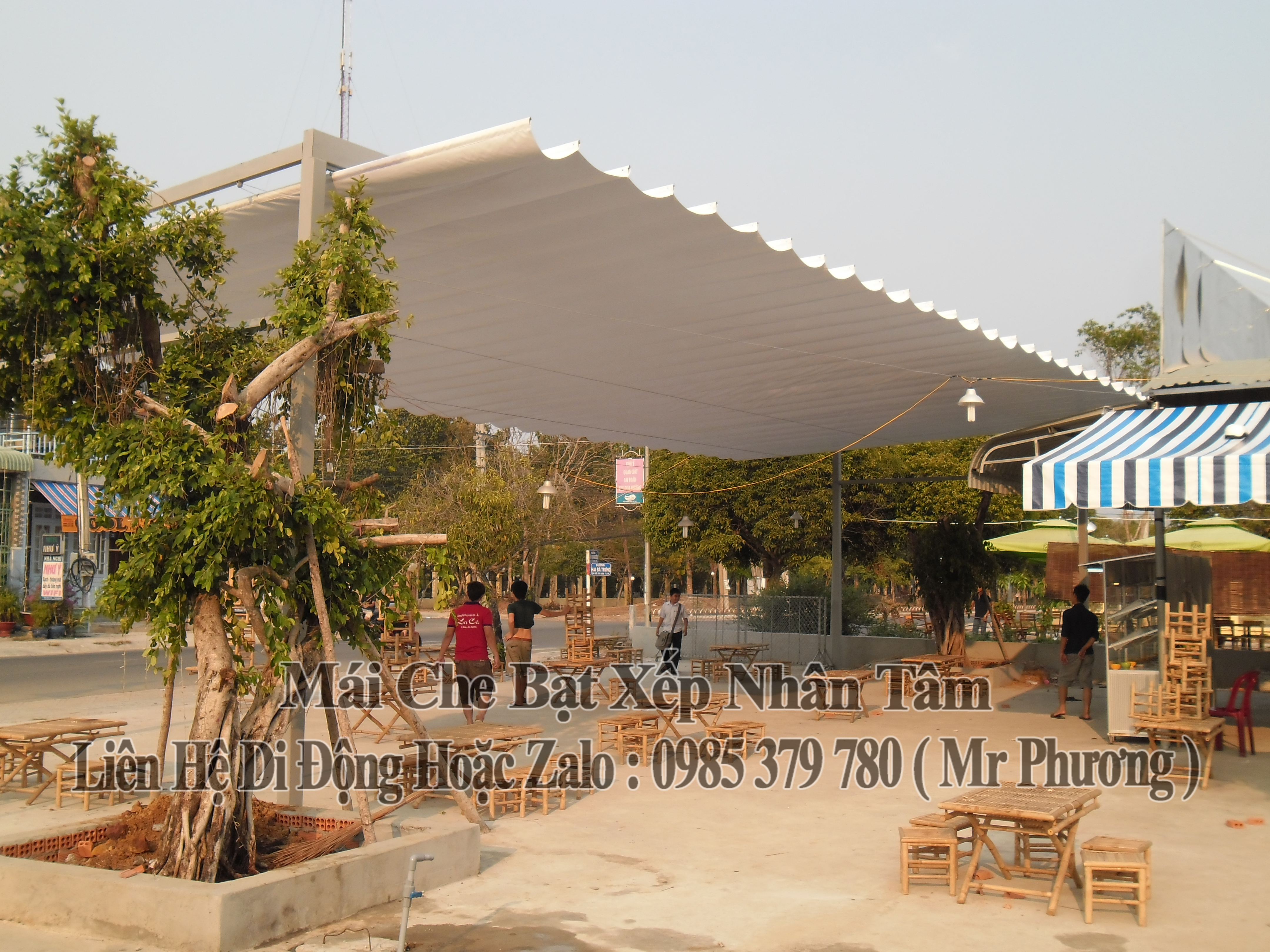 Mái Che Bạt Xếp Quán Ăn Gò Công Đông Tiền Giang