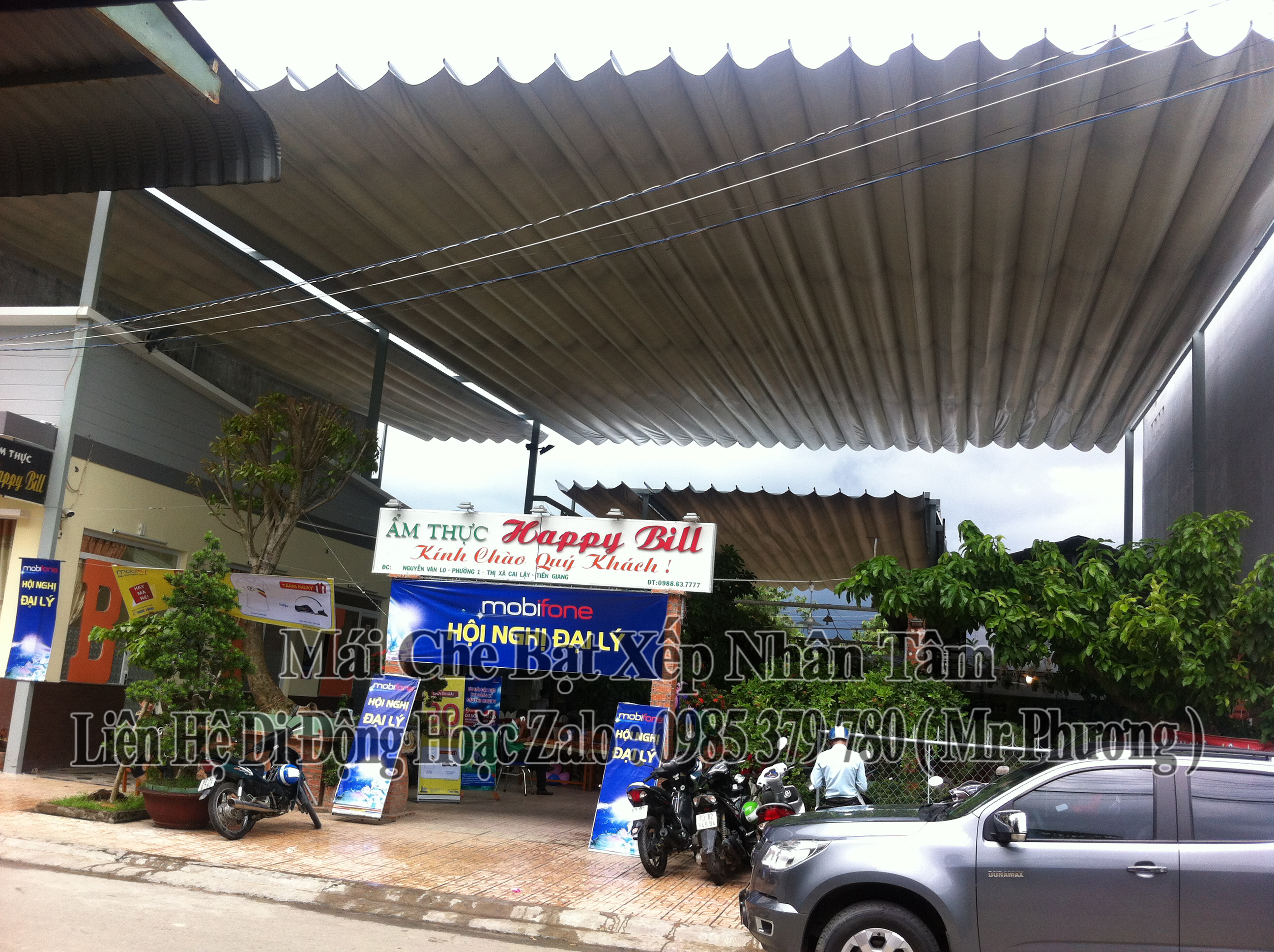 Mái Che Xếp Múi Quán Ăn Gò Công Tây Tiền Giang
