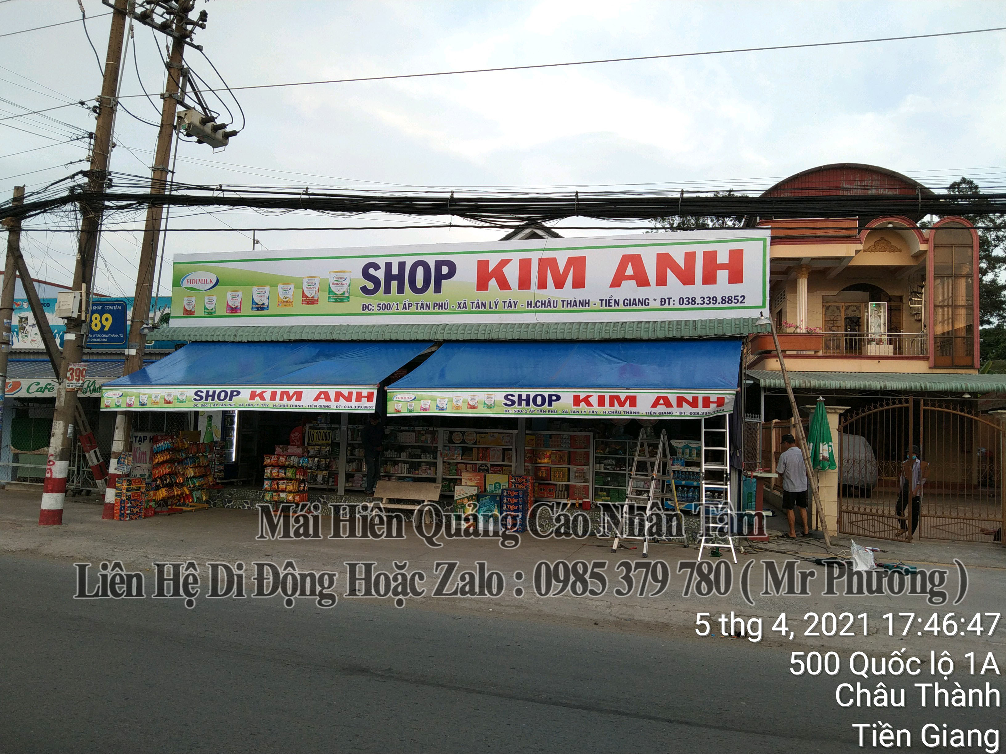 Mái Hiên Che Quảng Cáo Chợ Gạo Tiền Giang